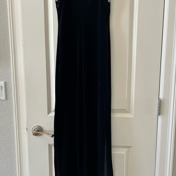 Vintage Y2K velvet embroidered maxi dress. Bling. Dark romantic. Goth. - Picture 5 of 8